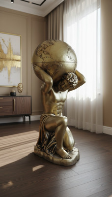 Antik Stil Klassischer Globus Atlas Minibar Bar Wein Regal Statue Skulptur Deko