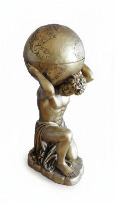 Antik Stil Klassischer Globus Atlas Minibar Bar Wein Regal Statue Skulptur Deko