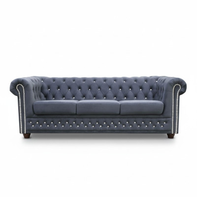Chesterfield Sofagarnitur 3+2+1 Schlafsofa Sofa Couch Polster Leder Sofas Bett