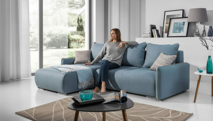 Ecksofa Schlafsofa Sofa Couch Polster Eckgarnitur Bettfunktion Sitz Couchen Neu