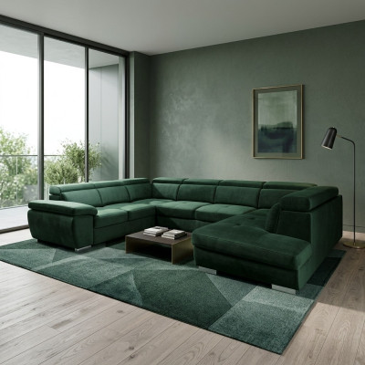 Multifunktion Big Wohnlandschaft U Form Ecksofa Sofa Stoff Couch Polster