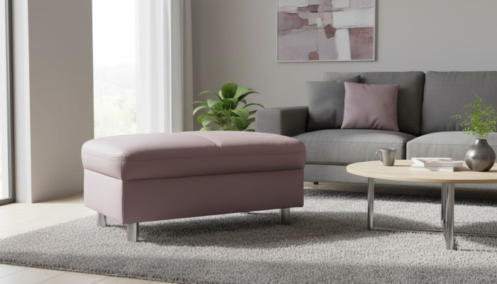 XXL Club Lounge Hocker Pufa Leder Ottoman Designer Textil Fußhocker Design