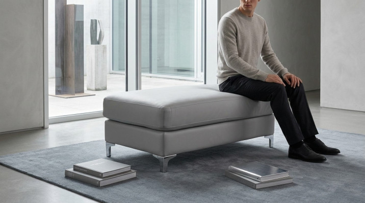 XXL Club Fußhocker Lounge Hocker Ottomane Pufa ´Textil Ottoman Designer