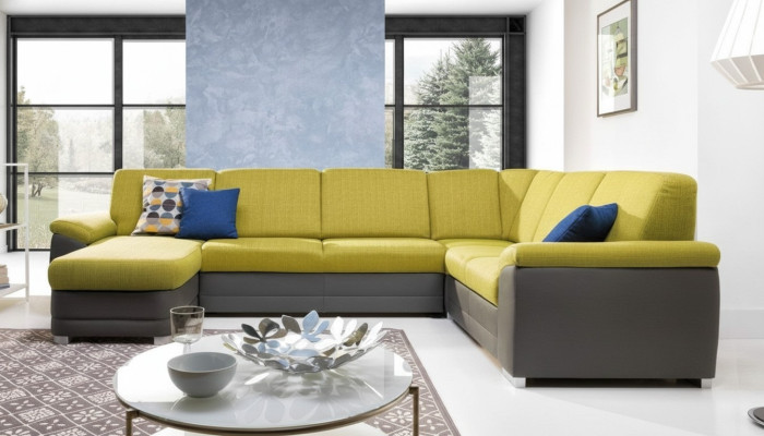 Ecksofa Wohnlandschaft Sofa Couch Polster Eck Garnitur U Form Stoff Sofas Neu