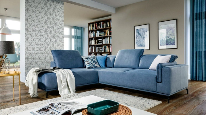 Ecksofa Schlafsofa Polster Eck Couch Sitz Polster Garnitur Bettkasten Stoff Neu