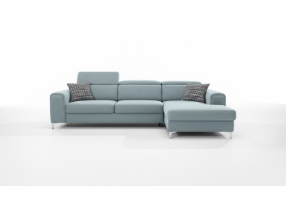 Designer-komfortables, weiches Ecksofa in exquisitem Blau für das Wohnzimmer