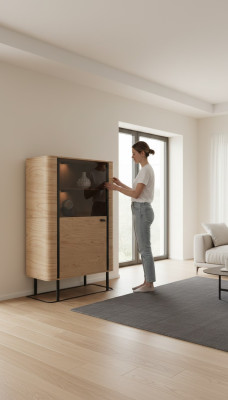 Vitrine Aktenschrank Schrank Vitrinen Büro Wohnzimmer Dekor Hochschrank