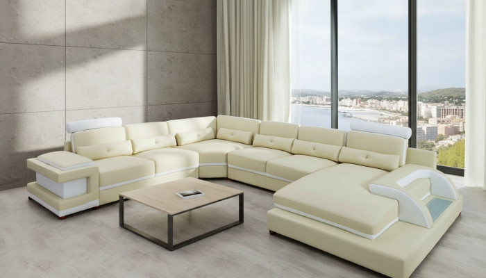 Ledersofa XXL Big Sofas Sofa Couch Couch Polster Ecksofa Wohnlandschaft Leder