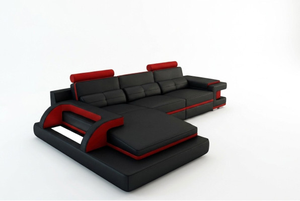 Design Polster Ecke Ledersofa Sofa Couch Sitz Garnitur Wohnlandschaft