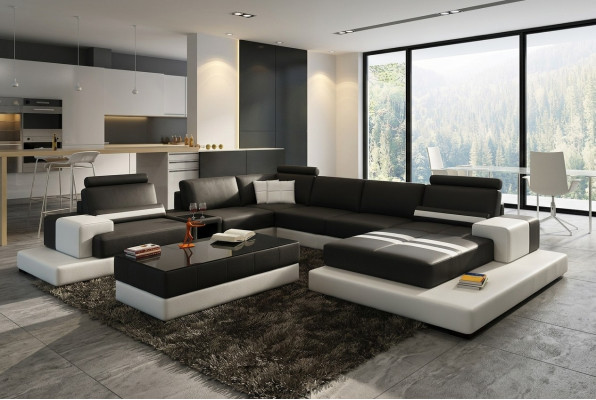 Moderne XXL Big Wohnlandschaft Sofa Couch Polster Eck Sofas Garnitur