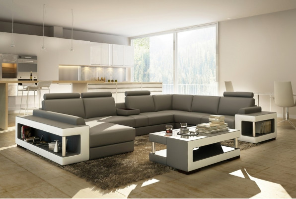 Ledersofa XXL Ecksofa Design Big Sofa Couch Polster Eck Sitz Garnitur