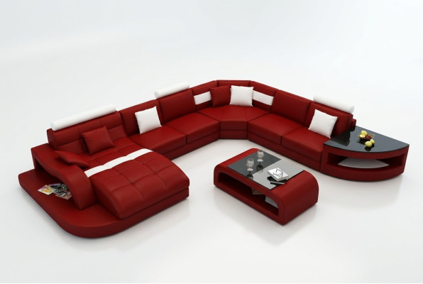 Luxus Designer Ecksofa Ledersofa Couch Polster Wohnlandschaft Leder