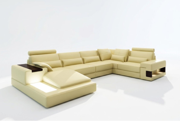 Moderne Designer Ecksofa U Form Wohnlandschaft Couch Sofas Polster