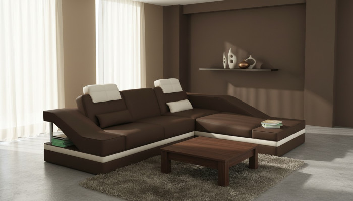 Moderne Ledersofa Ecksofa L Form Couch Polster Sitz Ecke Sofa Couchen