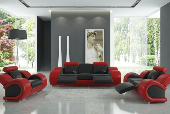 Ledersofa Couch Wohnlandschaft 3 Sitzer Design Modern Sofa 3SitzerBerlin