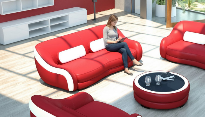 3 Sitzer (ohne 2+1) Sofa Couch Polster Couchen Sofas Leder Sitz Design