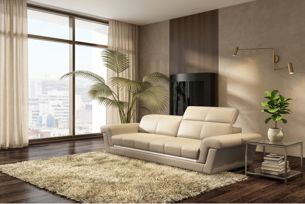 Ledersofa Couch Wohnlandschaft 3 Sitzer Design Modern Sofa 5136_3ER