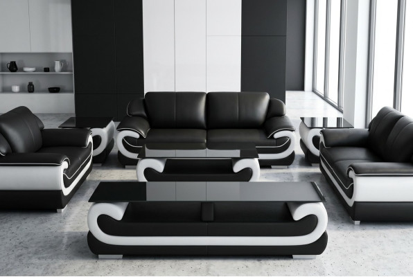 Ledersofa Couch Wohnlandschaft 3 Sitzer Design Modern Sofa Couchen