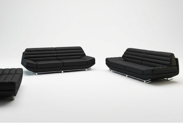 Sofagarnitur Design Couch 3+2 Set Polster Sofa Leder Wohnzimmer Garnituren