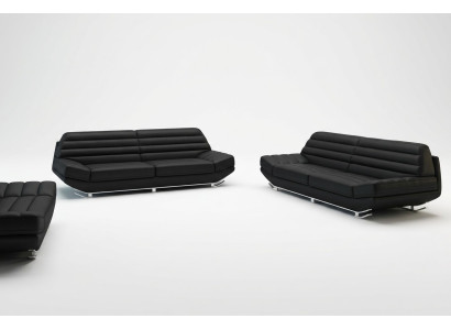 Sofagarnitur Design Couch 3+2 Set Polster Sofa Leder Wohnzimmer Garnituren