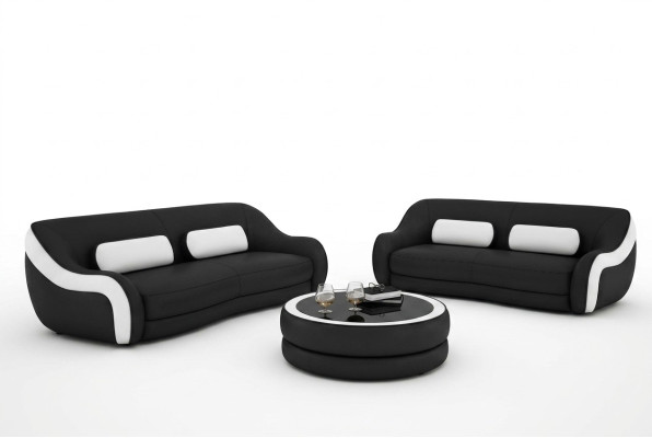 Sofagarnitur Sitz Leder Design XXL Polster Couch Set Garnitur 3+2 Sitzer