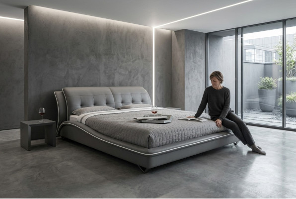 Modernes Design Bett XXL Betten Luxus Stil Doppel Hotel Leder 