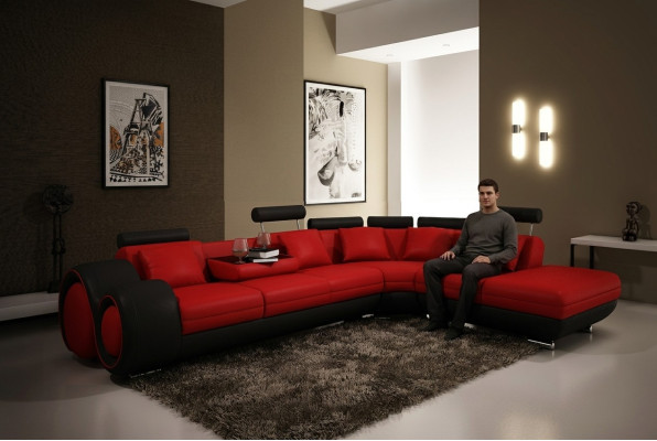 Multifunktions Ledercouch Sitz Polster Dekor Wohnzimmer Leder Garnitur Sofa