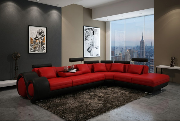 Multifunktions Ledercouch Sitz Polster Dekor Wohnzimmer Leder Garnitur Sofa