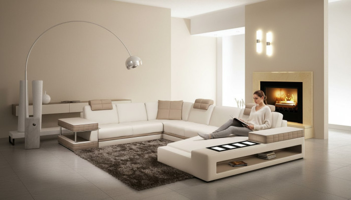 Design Ecken Big XXL Polster Eck Sofa Couch Leder Sofas Garnitur