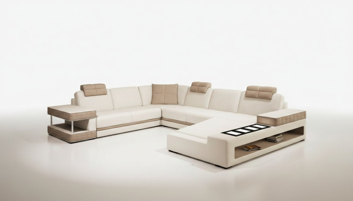 Design Ecken Big XXL Polster Eck Sofa Couch Leder Sofas Garnitur