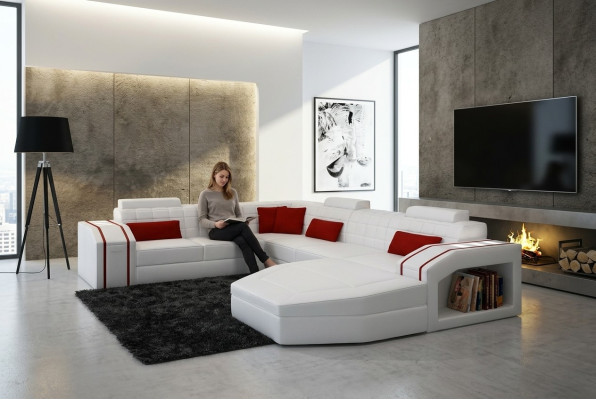 Design Ecken Big Polster Eck Sofa Couch XXL Leder Sofas Garnitur