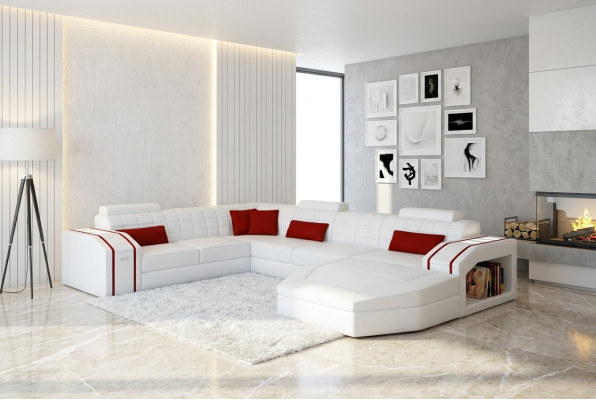 Design Ecken Big Polster Eck Sofa Couch XXL Leder Sofas Garnitur