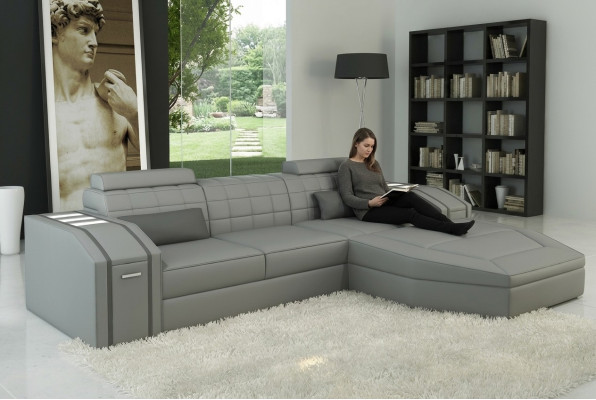 Design Polster Eck Sofa Couch Leder Sofas Garnitur XXL Wohnlandschaft