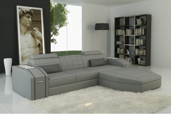 Design Polster Eck Sofa Couch Leder Sofas Garnitur XXL Wohnlandschaft