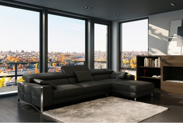 Design Ecken XXL Big Polster Eck Sofa Couch Leder Sofas Garnitur