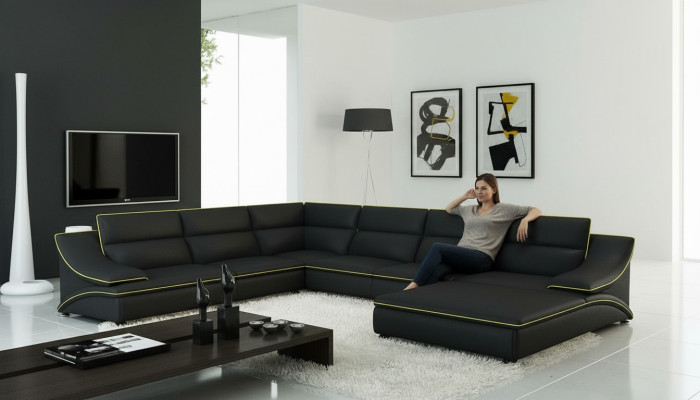 Design XXL Big Ecken Polster Eck Sofa Couch Leder Sofas Garnitur