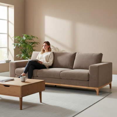 Sofa 3 Sitzer Couch Polster Sofas Couchen Wohnzimmer Design Textil Stoff Neu