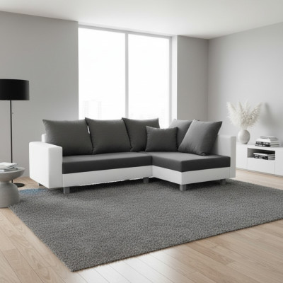Design Ecksofa Sofa L-form Bettfunktion Couch Sitz Eck Sofas Textil Polster Neu
