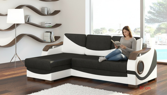 Design Ecksofa Perto Bettfunktion Couch Polster Textil Sofas Couchen Schlaf