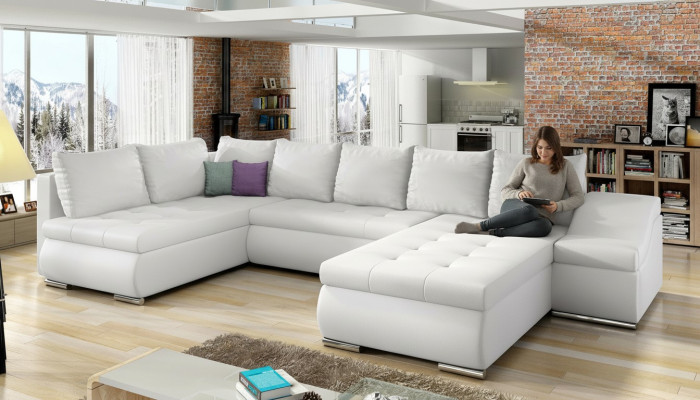 XXL Big Wohnlandschaft Couch Polster Ecksofa Sofa Couchen Sofas Textil Garnitur