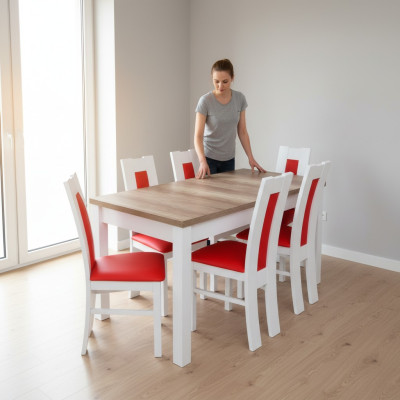 Tische Essgruppe Esszimmer Garnitur Tisch 6 Stühle Stuhl Set Holz