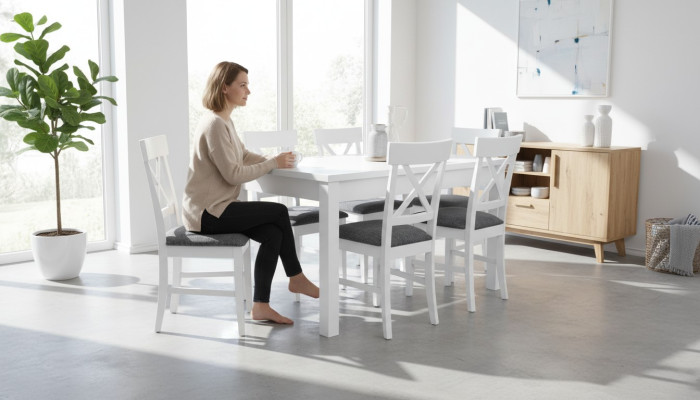 Landhaus Stil Möbel Esszimmer Garnitur Essgarnitur Tisch + 6x Stühle