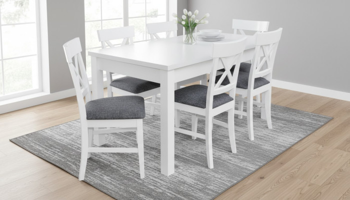 Landhaus Stil Möbel Esszimmer Garnitur Essgarnitur Tisch + 6x Stühle