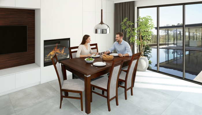 Tisch + 6 Stühle Design Esszimmer Garnitur Stuhl Set Essgarnituren Tische
