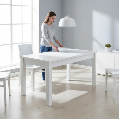 Esstisch Tisch Esszimmer Wohnzimmer Tische Holz Design Weiß Konferenztisch Neu
