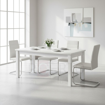 Esstisch Tisch Esszimmer Wohnzimmer Tische Holz Design Weiß Konferenztisch Neu