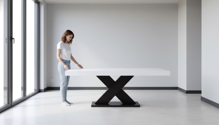 Ausziehbarer Design Holztisch Tisch Ess Wohnzimmer Holz Tische Massiv