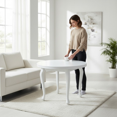 Klassischer Rund Runder Tisch Holz Design Esszimmer Tische Wohnzimmer