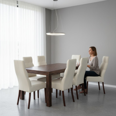 Designer Esstisch Tisch mit 6 Stühlen Esszimmer Gruppe Stuhl Tische