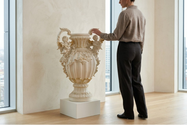 XXL Vase Tisch Dekoration Deko Vasen Antik Stil Skulptur Figur Kelch Rom 71cm
